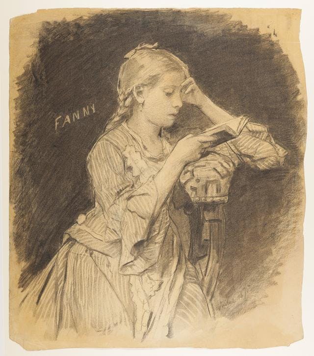 Albert Anker, Fanny, lesend, Juli 1875