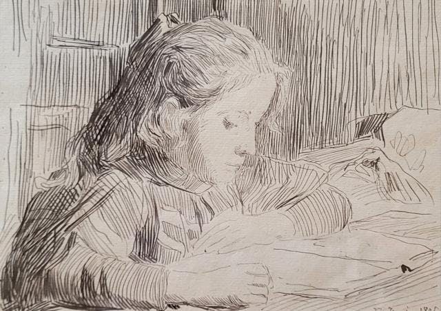 Albert Anker, Lesendes Mädchen, 27.01.1895